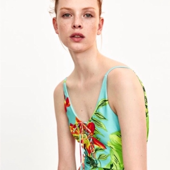 Zara Other - Zara Women’s Green Tropical One Piece Swimsuit